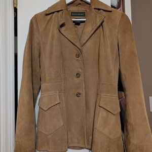 SOLD Gorgeous Banana Republic 100% Suede Tan Leather Coat Jacket S GUC Vintage